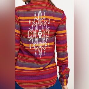 Rock & Roll Cowgirl Multicolor Striped Button Down Shirt